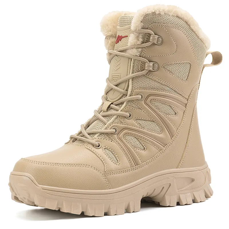 Men's Tactical Military Footwear - Side Zipper, Lightweight, Waterproof Combat Boots for Outdoor, Motorcycle Work Use, Walking Shoes, Worker