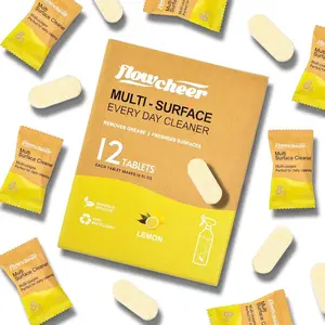 All Purpose Cleaner Concentrate Refills Multi Surface Clean Refill No Toxic Cleaning Tablets 12Pack Makes 204 fl oz(12x17Fl oz)Bottles of Spray Cleaner for HouseholdKitchen CleaningLemon
