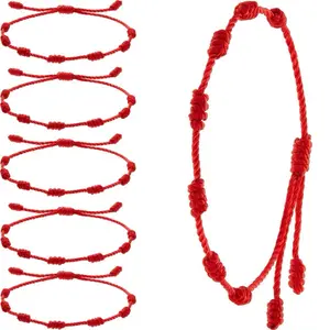 7 knot Red Protection String Bracelet