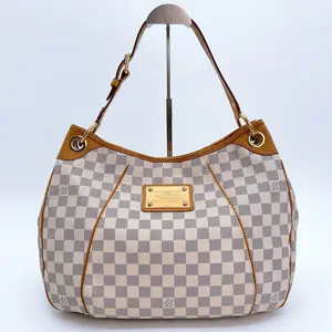 Pre-owned Louis Vuitton canvas Shoulder Bags Damier Azur Galliera MM