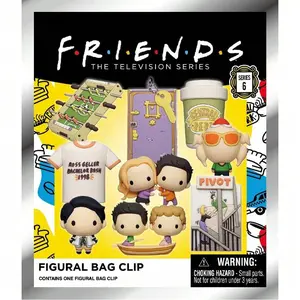 1PC WB Officially Licensed Friends Collection Mystery Surprise Blind Bag Clip On Keychain Set Characters Random Charm Decor for Backpacks Keys Celebrations Christmas Birthday New Year Presents for Relatives Fans Keychain Surprise Collectibles