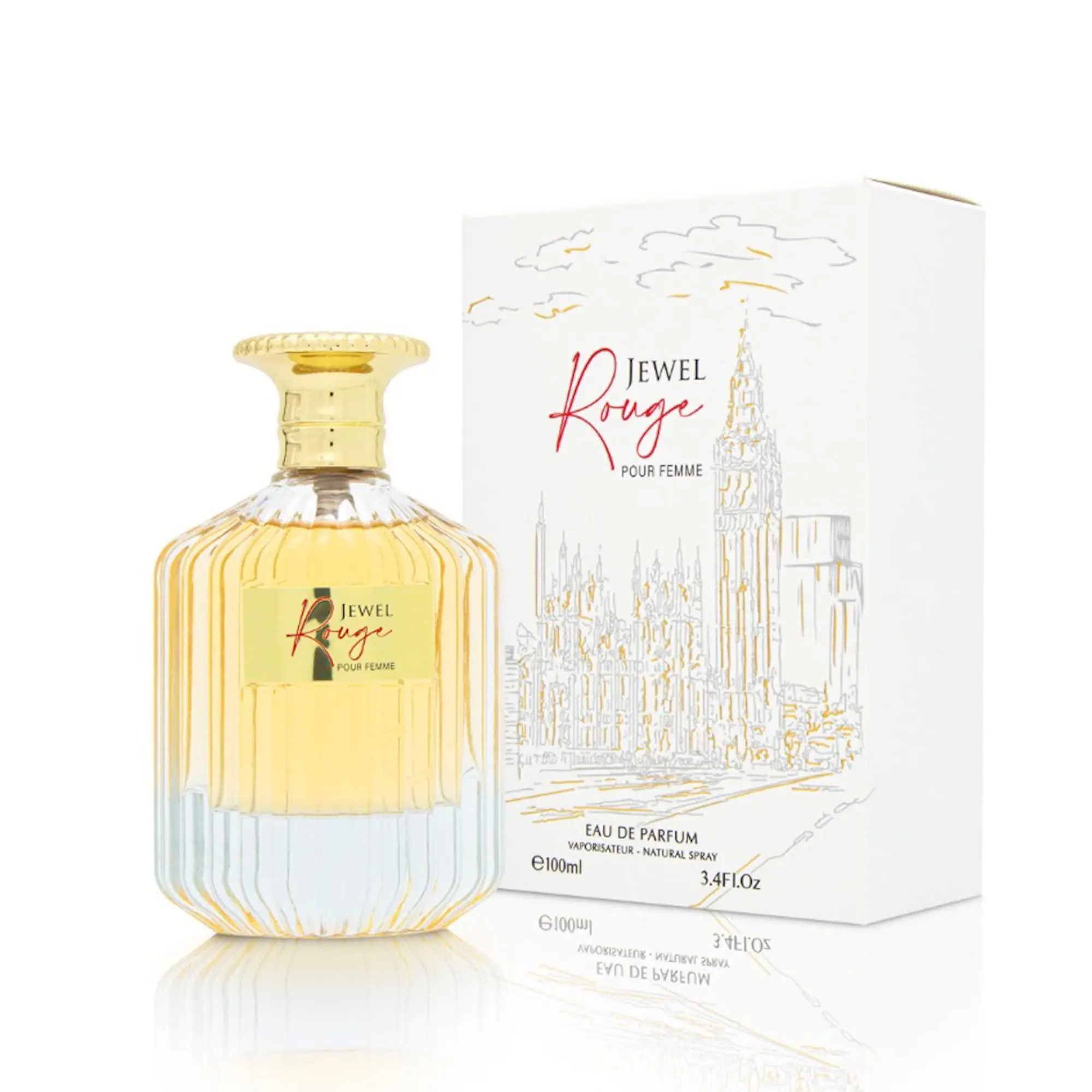 Ether Perfumes JEWEL ROUGE Eau De Parfum 3.4oz EDP Perfume I Impression of Baccarat Rouge 540 I Luxury Niche Perfume Made in UAE I Higher Oil Concentration for Increased Potency & Longevity