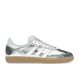 adidas Women's Samba OG Silver Metallic Cracked Leather, from StockX