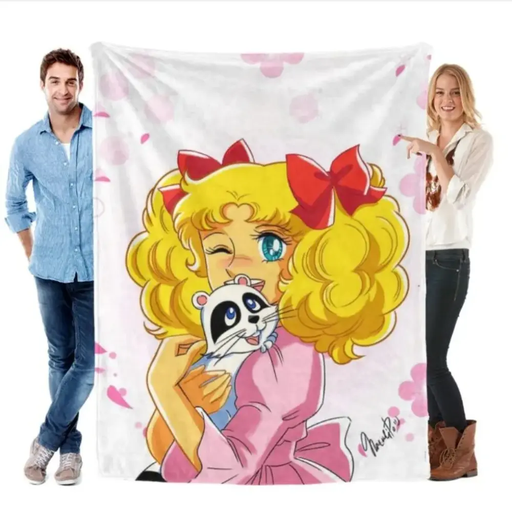 Candy Candy Blanket Anime Official Licensed Flannel Throw Soft Warm All Season Romantic Moonlit Roses Design Vibrant Digital Print Bed Sofa Camping Travel Gift for Anime Sizes 60*80,30*40(baby ),40*50(kids),50*60