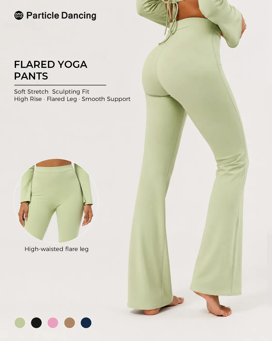 Women’s High Waist Sportswear Flare Leggings - Soft Stretch Full Length Athletic Bottoms, Comfy Fit Gym Fitness Pants, Fitness Casual Pilates Bottoms for Studio Workouts & Everyday Wear