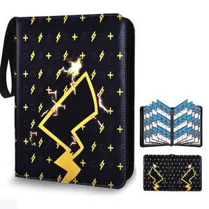 900-Pockets Double-Sided Trading Card Binder with Sleeve, for Pokémon, Premium 9-Pocket PU Leather Collector's Album for MTG, TCG, Sports Cards, Game Cards, Zippered, Waterproof Cover, Portable Carry Strap, 50 Removable Sleeves
