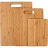 Bamboo Cutting Board Set of 3, Wooden Cutting Boards for Kitchen, Knife Friendly Food Grade Chopping Board, Lightweight with Hanging Hole for Easy Storage