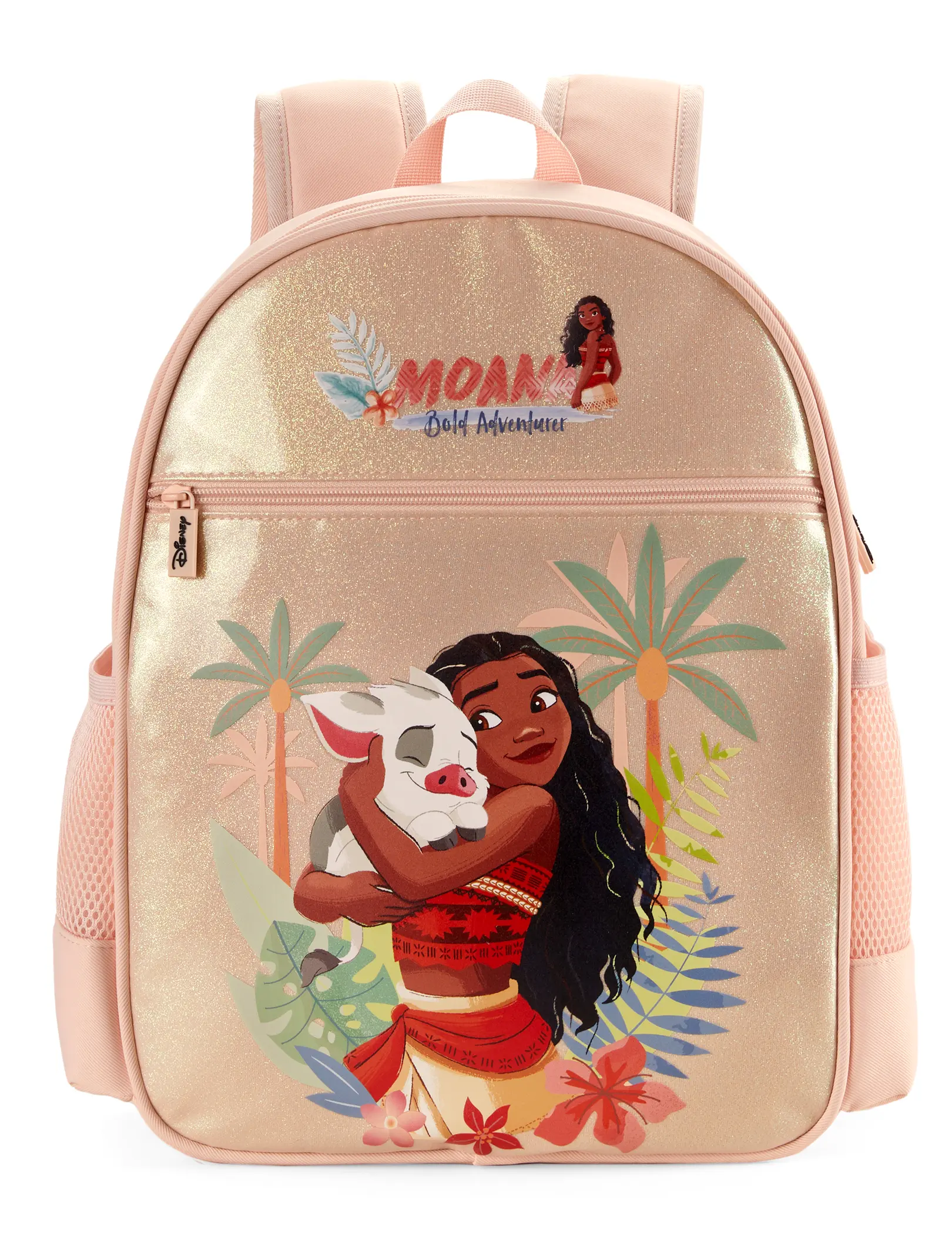 PatPat Official Disney Moana Sparkling Glitter Backpack – 12L Lightweight Daypack with Reinforced Handle, Padded Shoulder Straps, Stain & Water Resistant, Perfect for Preschool & Elementary Kids, Gift for Moana Fans