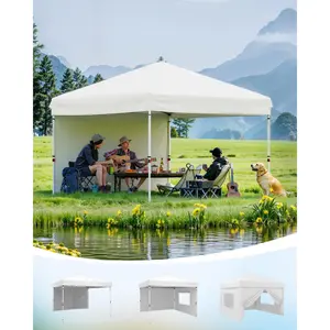 Heavy Duty Pop Up Canopy Tent – Waterproof, UPF 50+ UV Protection, Easy 1-Person Setup, 4 Removable Sidewalls, Outdoor Shade for Patio, Camping, Events, Farmers Market