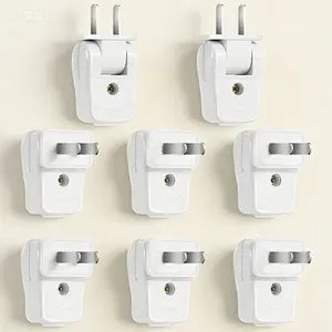 2 Prong Male Electrical Plug, Replacement Power Plug for Small Appliances Lamps DIY, 8-Pack White Extension Cord End Connector, Reusable Easy Install, AC Plug Replacement for Strips Craft Projects