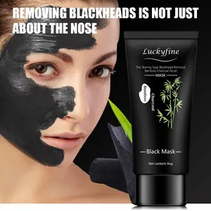 【Deals for you days】Bamboo Charcoal Blackhead Remover Mask 60g Deep Cleansing Purifying Peel-off Facial Mask for All Skin Types Gentle Exfoliating & Pore Minimizing Blackhead Removal Products Nose