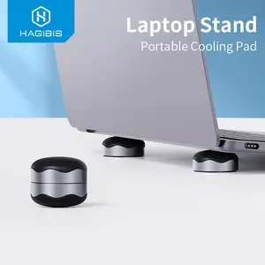 Hagibis Laptop Stand Magnetic Portable Cooling Pad Laptop Cool Ball Heat Dissipation Skidproof Pad Cooler Stand Small Invisible Magnetic Stand for MacBook Pro Air Lenovo HP