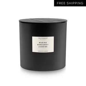 ENVIRONMENT Inspired by 5-Star Hotels RC Candle, 55oz Luxury Coconut Apricot Wax Candles for Home (Marine | Bergamot | Jasmine) Home Fragrance Products, 4 Wick Candle, Vegan & Cruelty-Free