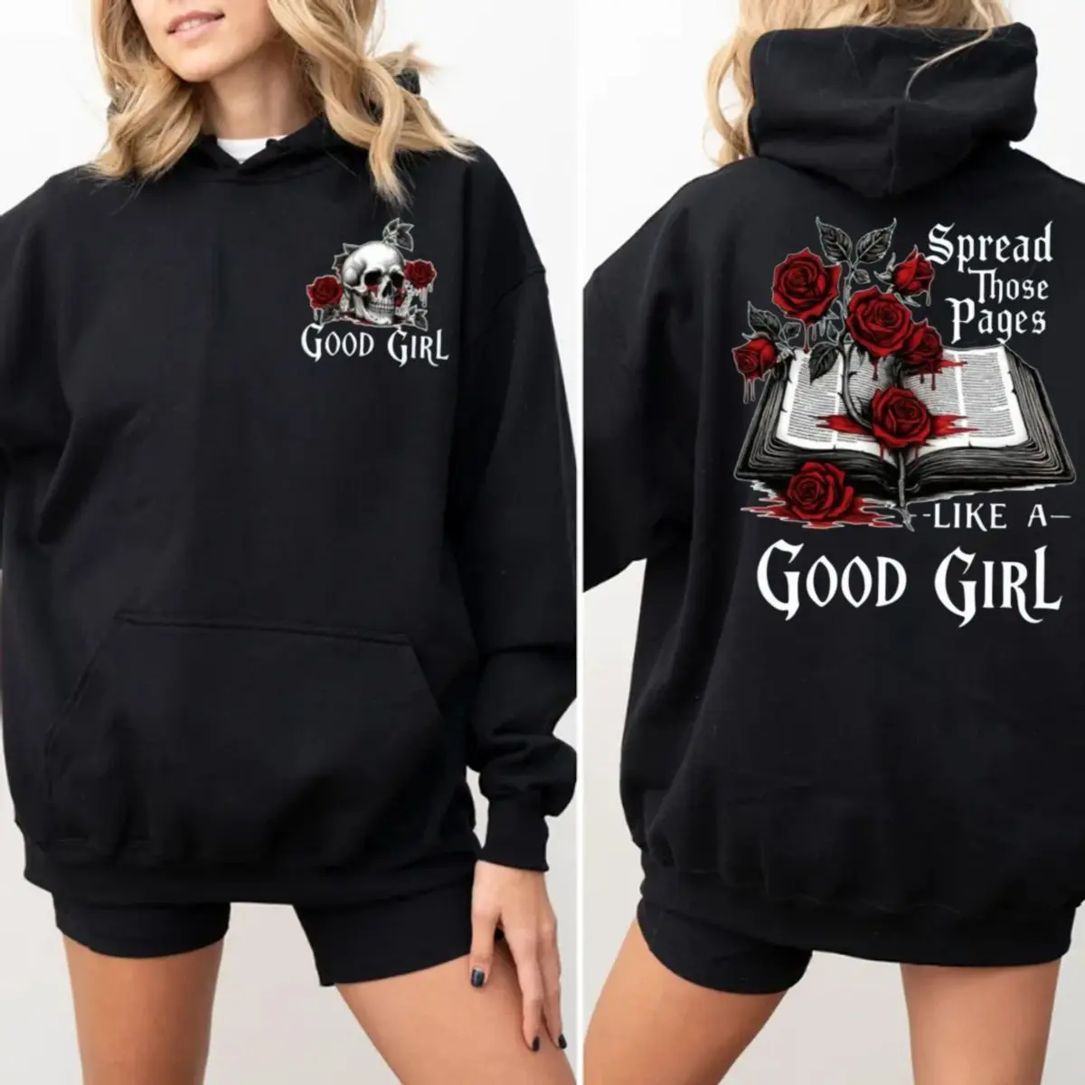 Retro Good Girl Sweatshirt, Spread Those Pages Like A Good Girl Hoodie, Dark Romance Readers Shirt, Bookish Shirt, Unisex Sweater Pullover Tee
