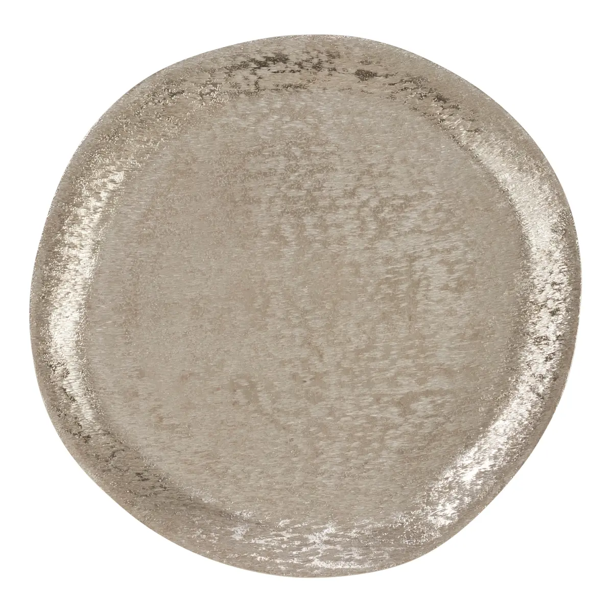 SARO CH496.S13R 13 in. Brushed Aluminum Charger Plates - Round Metal Service Plates, Set of 4 Easy-Clean for Party Entertaining, Easy Cleaning, Metal Plates