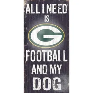 Fan Creations N0640 Green Bay Packers Football & My Dog Decorative Plaque, Home Decor Sign, Ideal Gift for Sports Fans