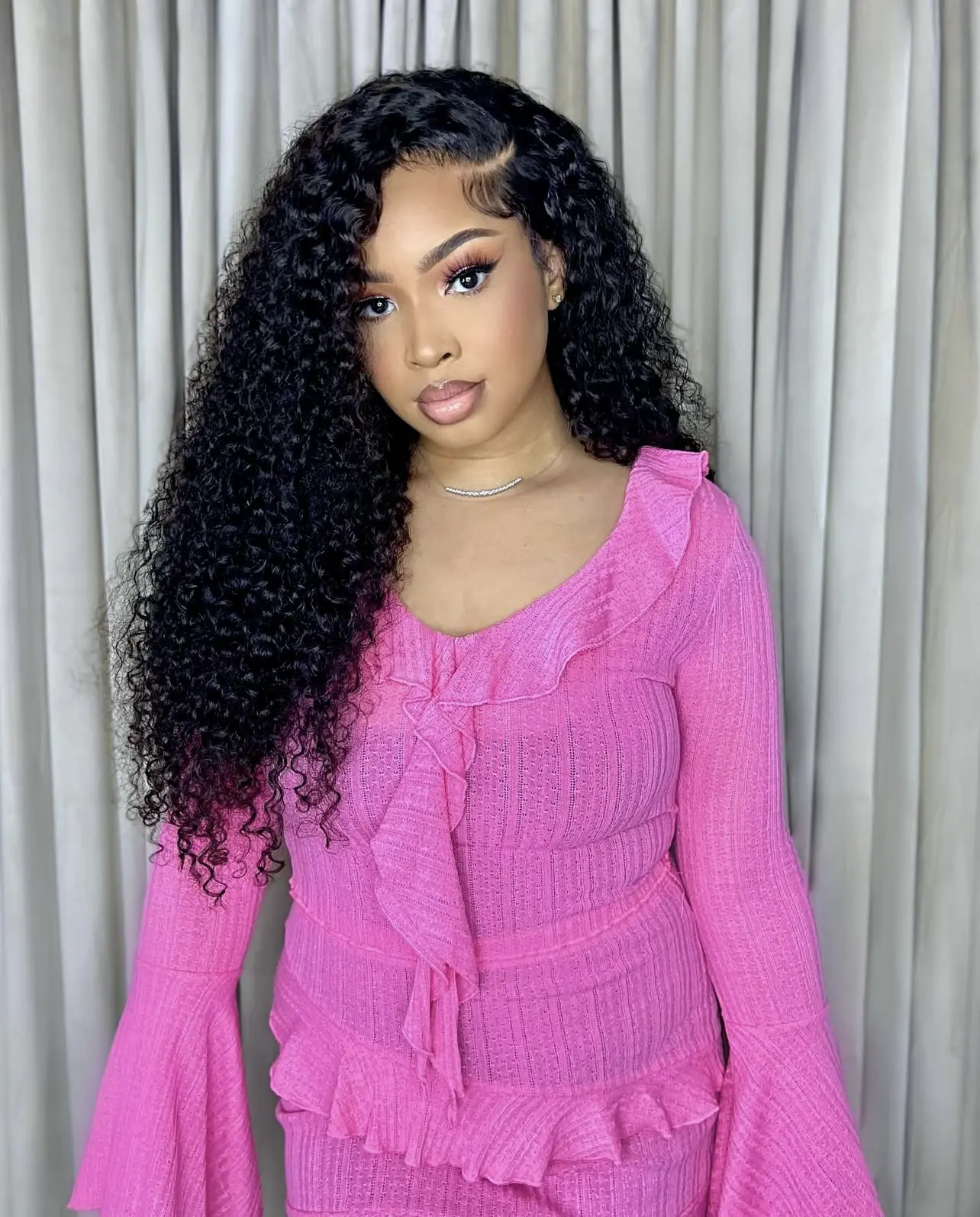KEPHARE Kinky Curly Human Hair Wig Wear and Go Glueless Wigs 5x5 HD Lace 200 Density Jerry Curl  Pre Plucked Pre Cut Natural Black