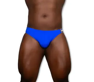 BLUE blue gold buckle swim briefs
