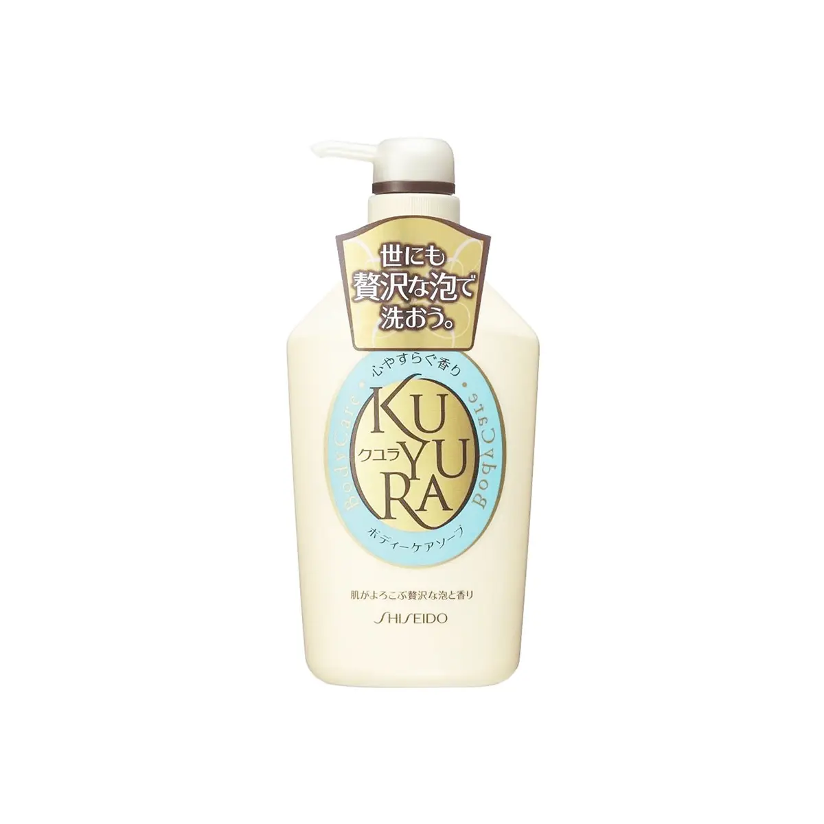 FineToday KUYURA Japanese Amino Acid Body Wash - Fragrant & Moisturizing Micro-Bubble Formula (550ml) - "Serene Floral" Scent