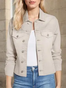 Women's Lightweight Practical Loose Jacket, Stand Collar Design, Multiple Pockets, Perfect for Autumn Wear, Fashionable Functional Outerwear