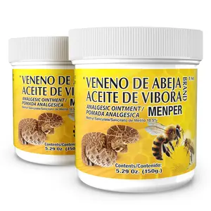 Warming Therapeutic Bee Venom & Viper Oil Analgesic Ointment with Menthol, Clinically Formulated, FDA Drug Facts, Topical Minor Muscle & Joint Pain Relief, Inflammation Reduction, Fresh Scent Unguent, 5.29 Oz Jars (Pack of 2)