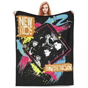 Relax New Kids On The Block Tour Album Blanket Merch Room Decorative NKOTB Rock Band Throw Blankets Lightweight Thin   Lightweight, comfortable, skin-friendly, and breathable