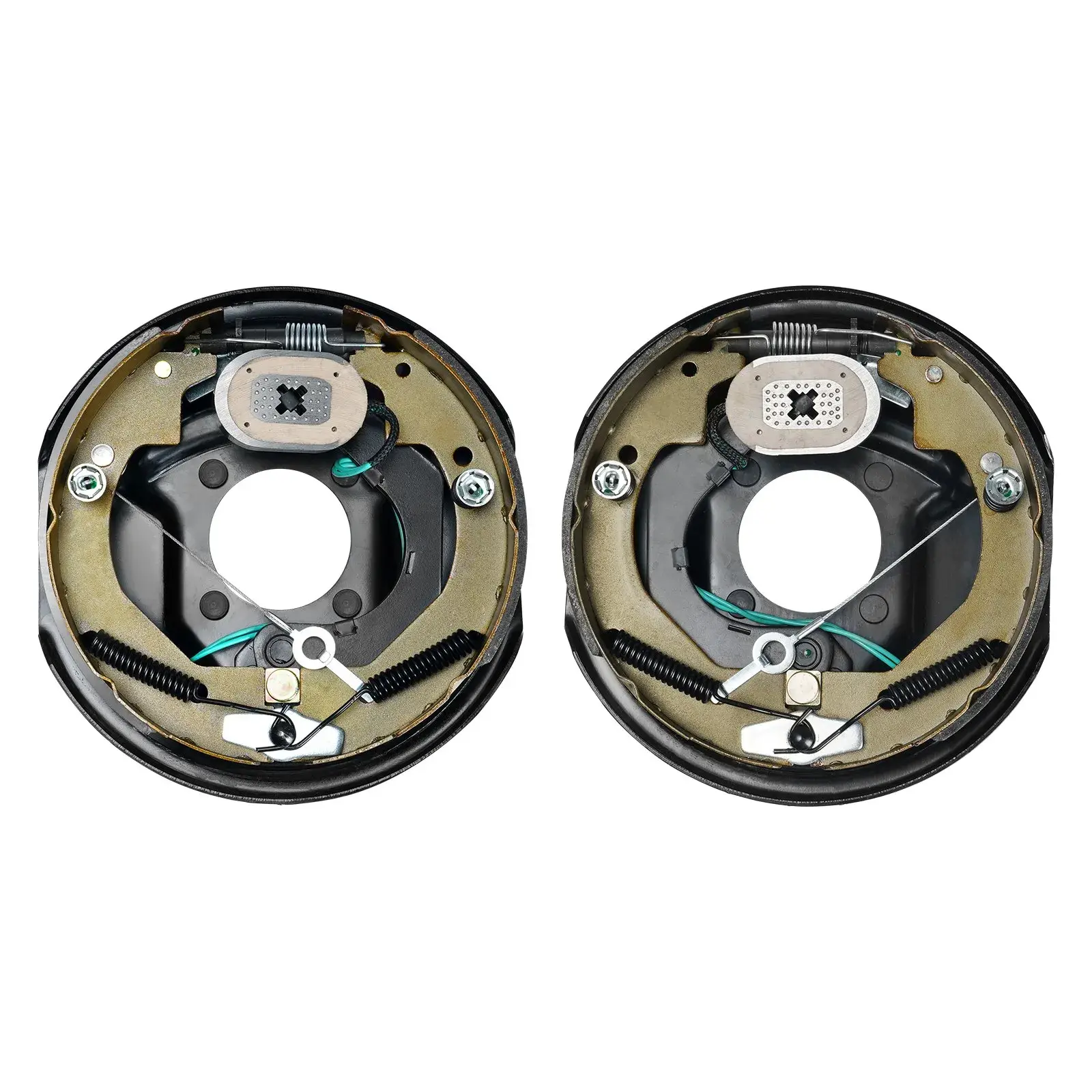 【Summerfinds】VEVOR Electric Trailer Brake Assembly,10" x 2.25"1 Pair Self-Adjusting Electric Brakes Kit for 3500 lbs Axle4-Hole MountingBacking Plates for Brake System Part Replacement (1 Right + 1 Left)