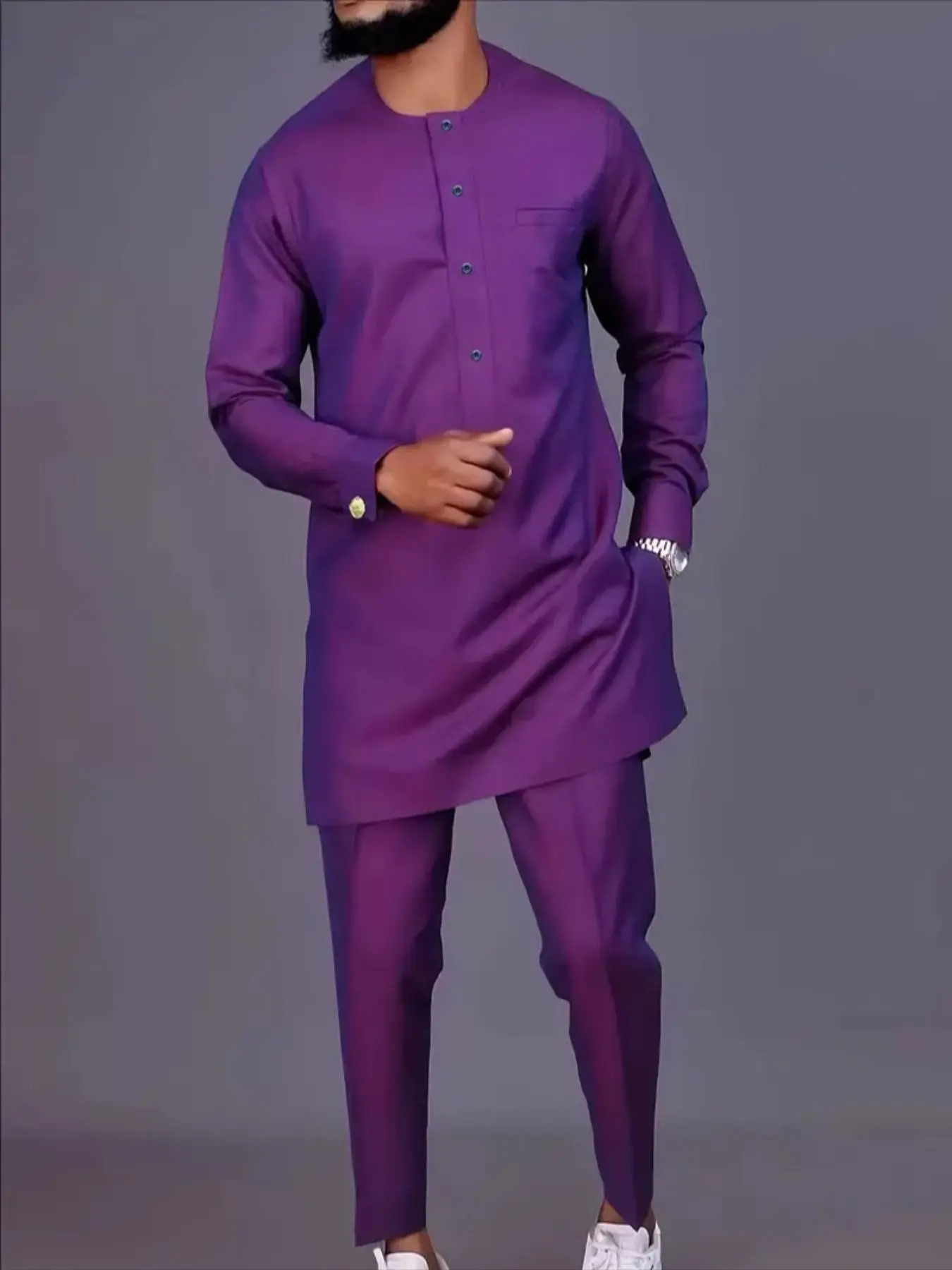 Muslim Ethnic Modest Clothing New African Men's Casual Dress Set, Outfits, Kurta, Traditional Style, Comfortable Fit, Perfect for Daily Wear, Clothes, Modesty