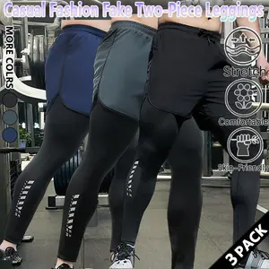 Men's fitness tight-fitting quick-drying pants, high elasticity, suitable for running, cycling, and sports bottoms.