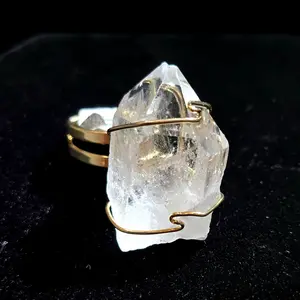 Quartz Wire Wrapped Single Stone Ring