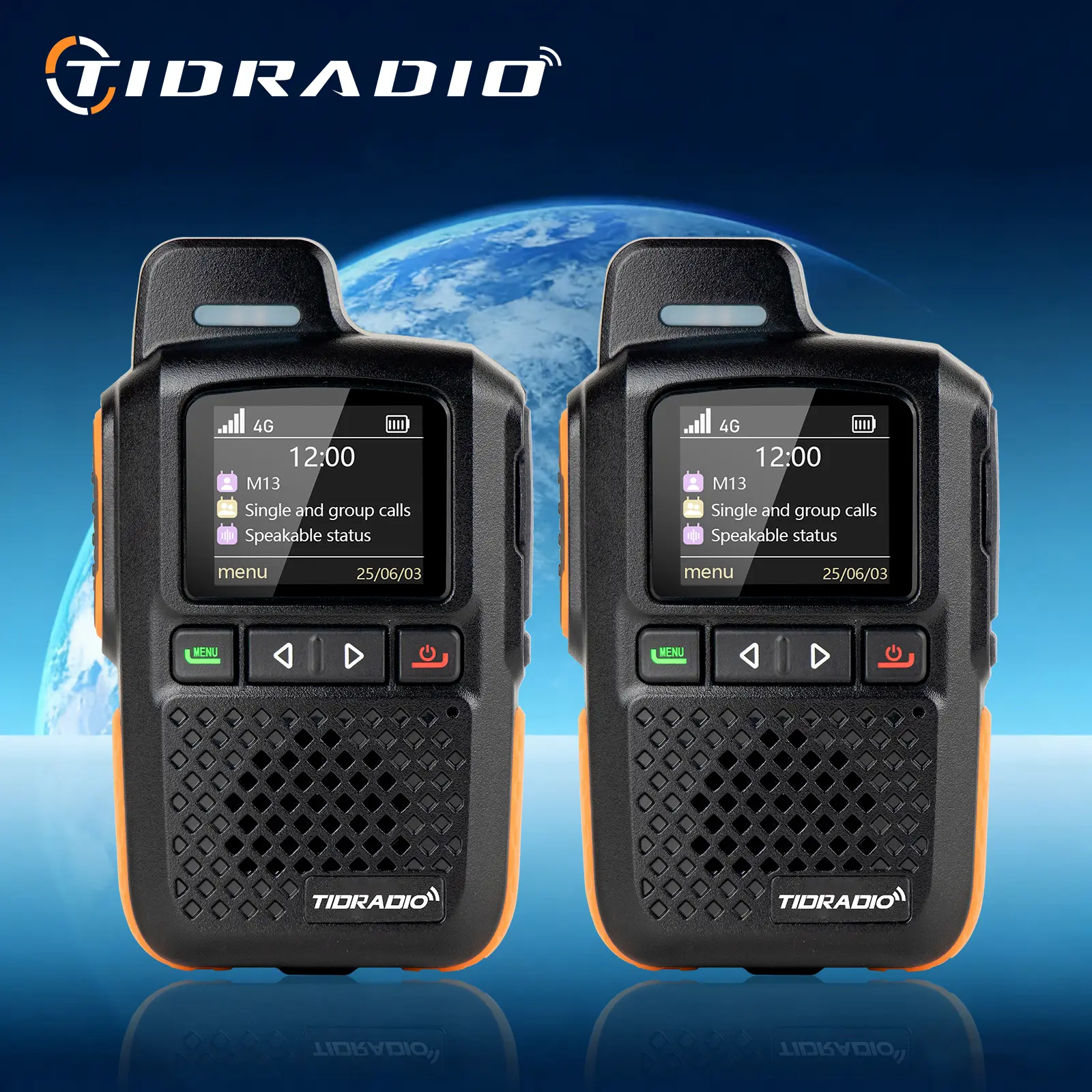 TIDRADIO M13 Global POC 4G LTE Walkie Talkie, 5000KM Long Range Remote 2-Way Radio with 1-Year Free SIM Card, No Monthly Fee, Mini for Hiking, Fleet Use