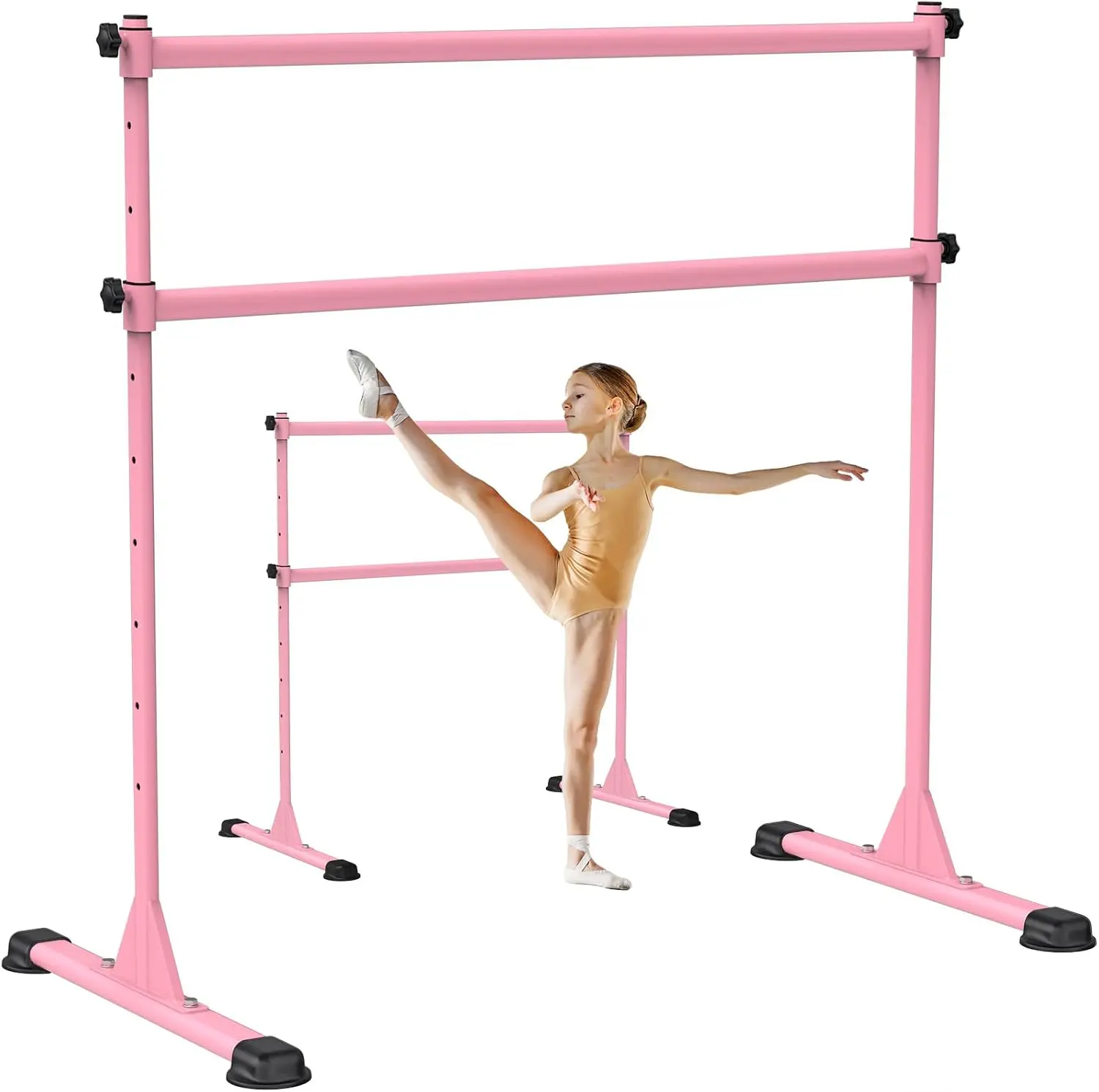 Freestanding Ballet Bar, Height Adjustable Ballet Bar, Heavy Duty Dance Bar, with Non-Slip Rubber Pads, Enhanced Stability, Dance/Yoga/Fitness Stretching Bar, Ideal for  and Adults