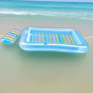 Outdoor Inflatable Lounge Chair, Floating Pool Sun Lounger with Pillow, UV Protection, Tanning Float Mat, Water Sports Accessory, Inflatable Pool Floats