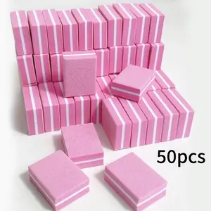 50pcs Pack Mini Nail Buffer Block 180 100 Grit Sponge for Professional Nail Care, Ideal Manicure Tool Set for Home & Salon Use, Buffer Polishing Tools