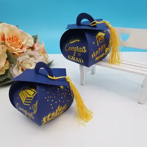 Graduation Candy Box Set 10 Pack Doctoral Hat Small Gift Boxes Graduation Season Table Centerpiece Party Supplies for Students Celebration Ceremony Decoration Packaging