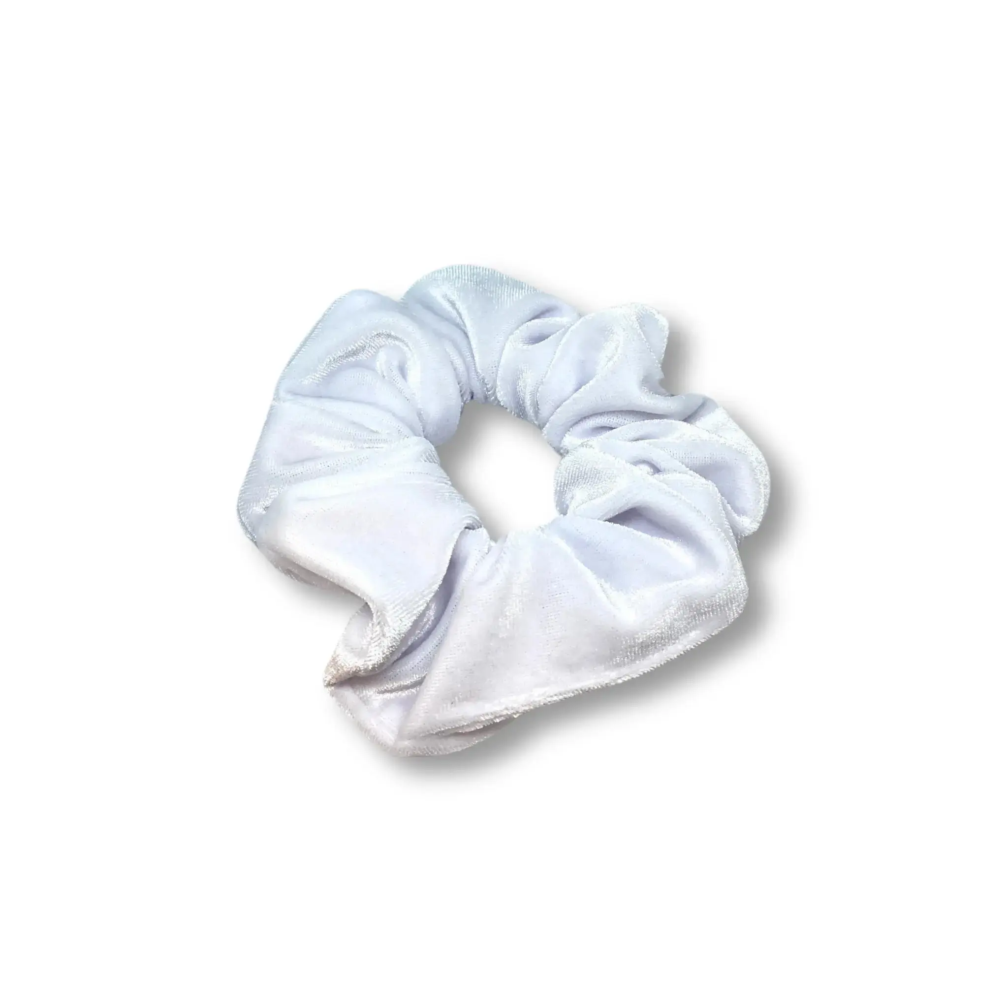Mini White Velvet Scrunchie