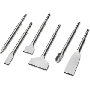 6pcs SDS Plus Chisels, SDS Plus Compatible, 40CR Steel, Masonry Chisel Set, Tile Removal, Wall Chasing, Floor Scraping