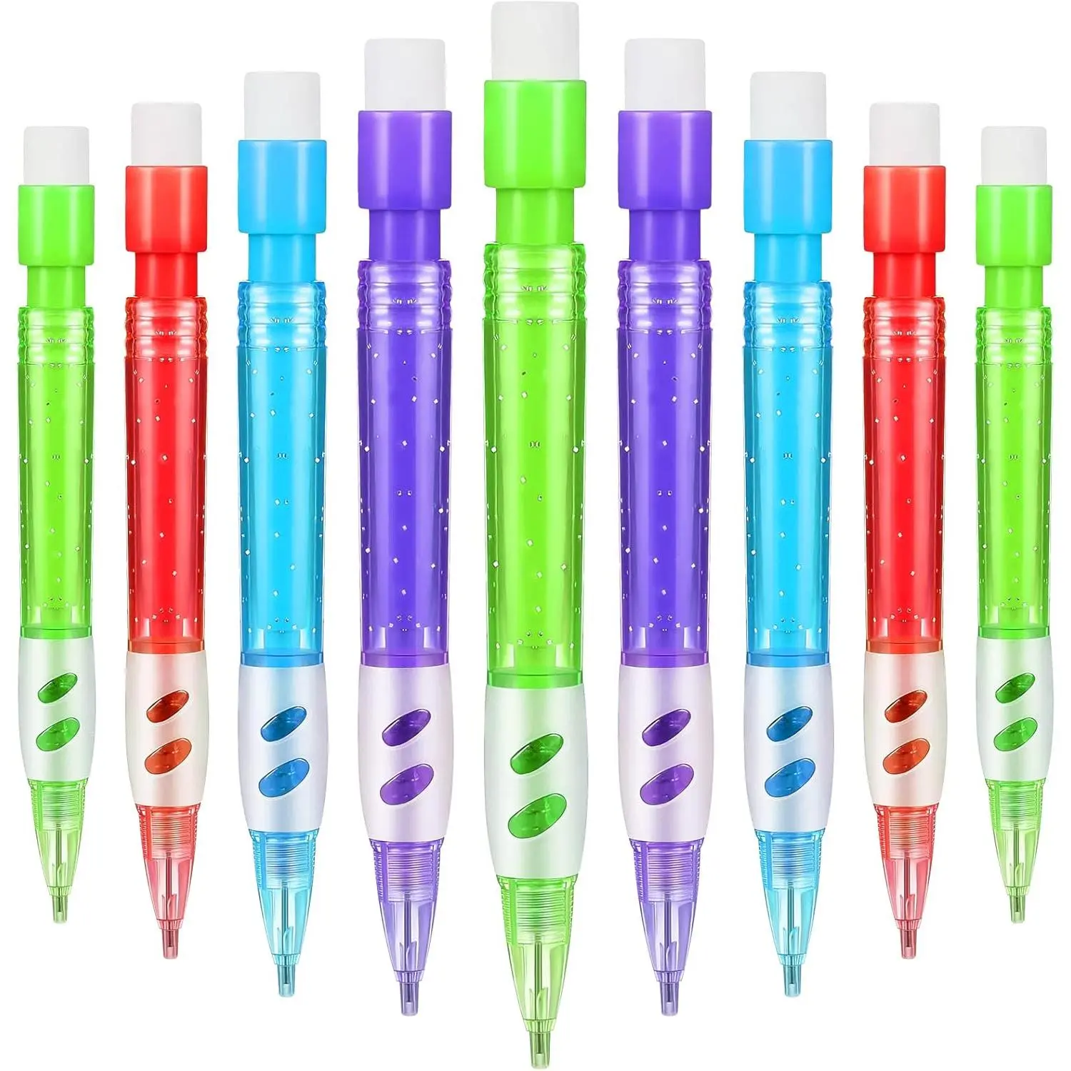 Assorted Mini Mechanical Pencils 0.7 mm Automatic Pencils with Mini Erasers Pens Stationery Supplies for Home Office School Writing Drawing Drafting(32 Pieces)