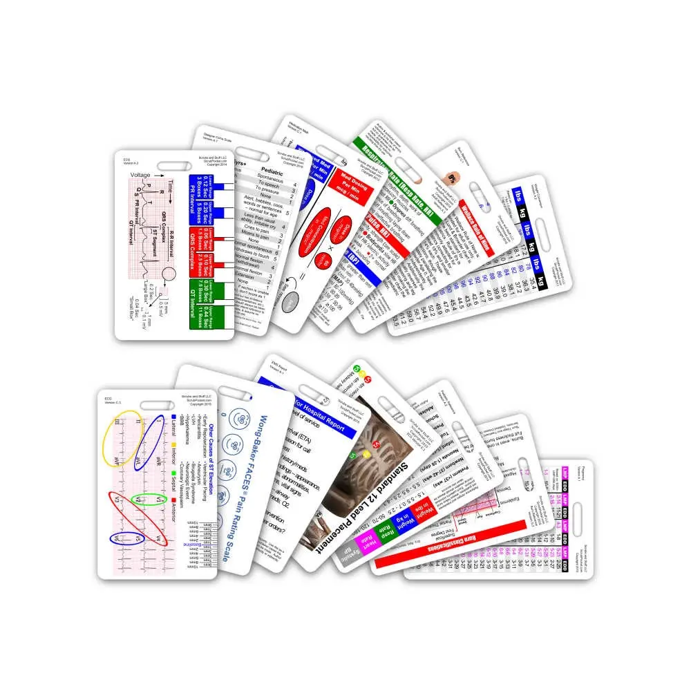 Complete Set for EMS Paramedic EMT Badge Cards - 13 cards
