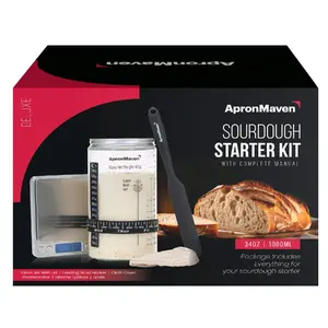 Apron Maven Sourdough Starter Kit with Scale & Glass Jar – Complete Bread Making Set, Gift for Women & Bakers