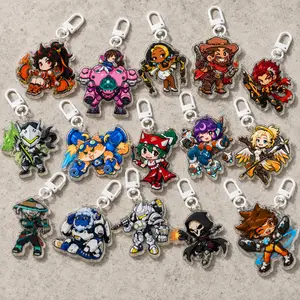 Overwatch Acrylic Keychains - Anran Dva Emre Kiriko Juno Jetpack Cat Keychain, Chibi Anime Keyring - Anime Hot Pendant, Cute Keyring Accessory, Fun Charm For Backpack Or Purse | High Quality and Customer Favorite Items