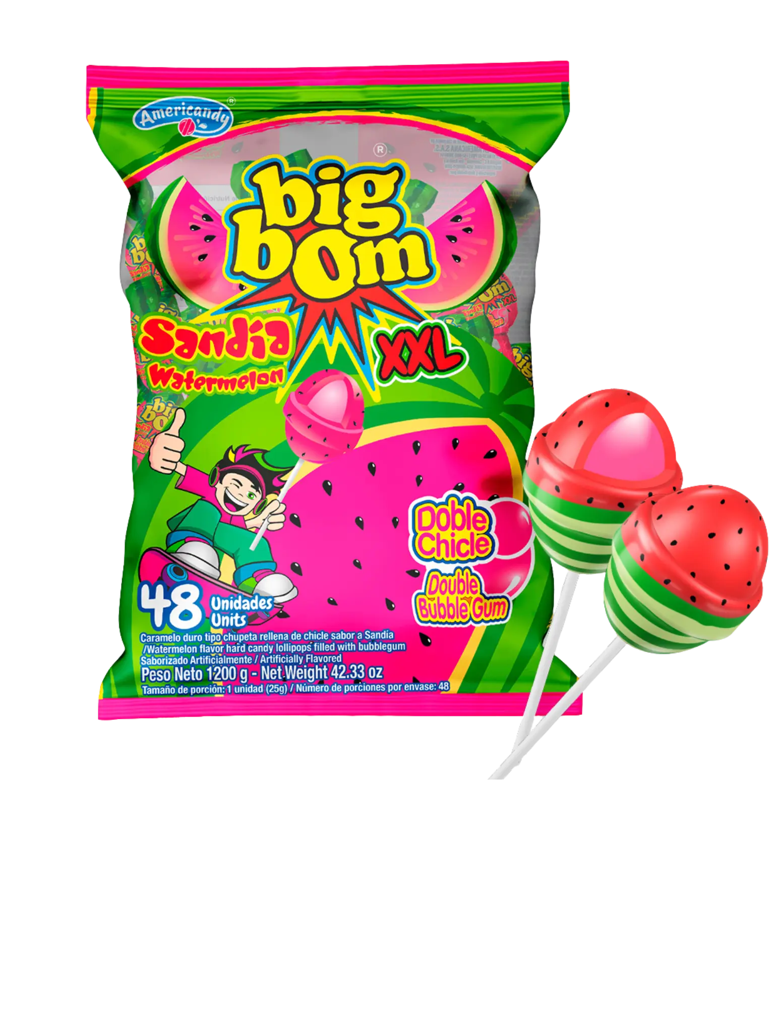 Americandy XXL Lollipops, Watermelon