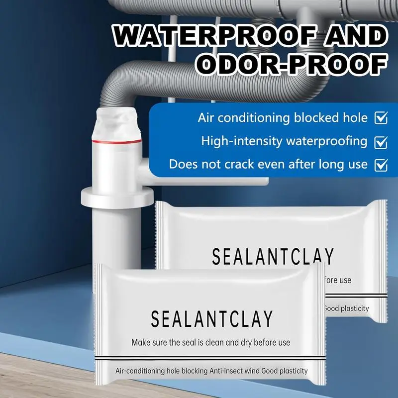 10PCS Multi-Purpose Sealant Clay, Waterproof Gap Filler for Wall Cracks, Pipe Openings, Cable Holes and Household Sealing