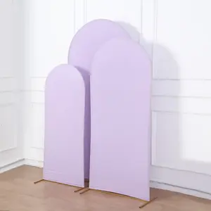 Set of 3 | Matte Lavender Lilac Spandex Fitted Chiara Backdrop Stand Covers For Round Top Wedding Arch - 5ft, 6ft, 7ft