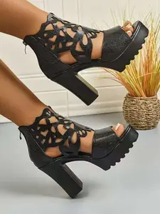 Women's Fashionable Stylish Lace Up Platform High Heels Sandals, Casual Comfortable Heeled Sandals for Daily Wear, Trendy All-match Shoes for Daily Wear, Girl