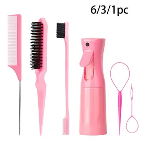 Hair Styling Kit with Comb, Braiding Pin, Highlighting Tail Comb, Spray Bottle & Portable Lightweight Tools for DIY Hair, Home Styling, Braiding, Coloring & Salon-Look Hair Brushes