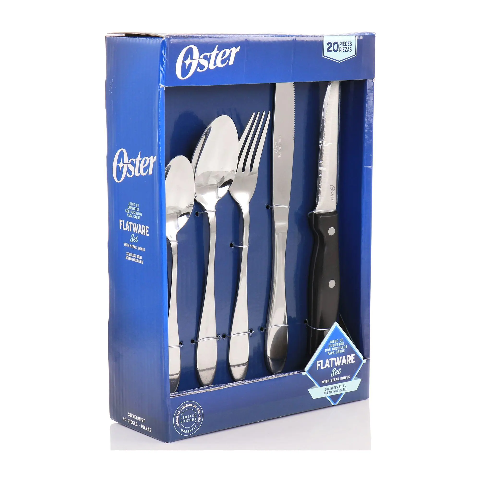 Oster Silvermist 20 Piece Stainless Steel Flatware Set