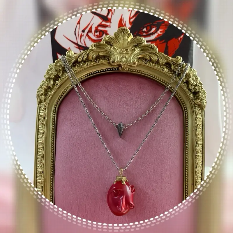 BERSERK Griffith Femto Behelit Kawaii Coquette Visual Kei Jfashion Vkei Gothic Lolita Anime Manga Layered Necklace