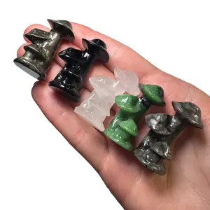 Mini Mushroom Bundle Carving - Gemstone Mushroom Carving - Crystal Mushrooms