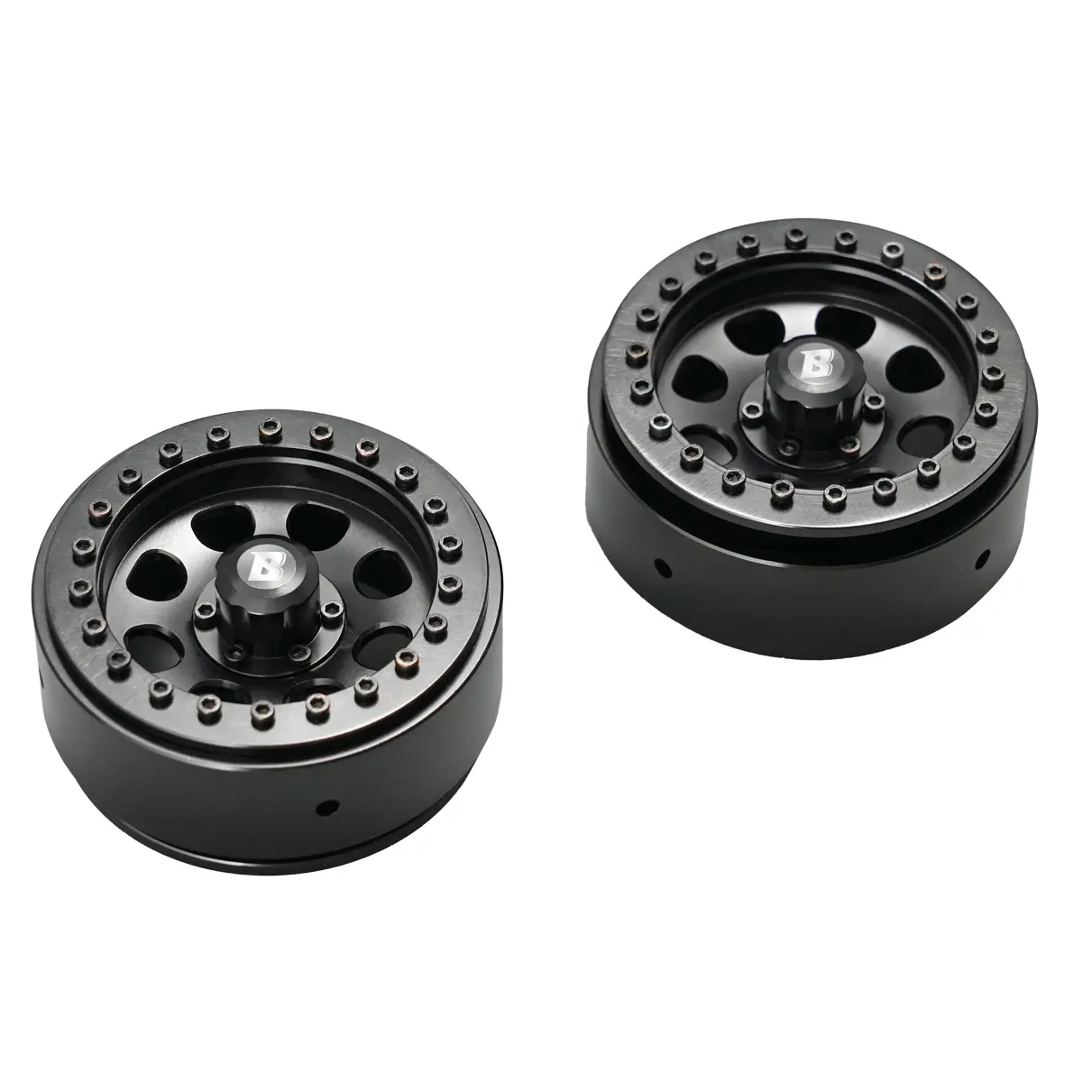 BATRAZZI 1.9 in Aluminum D-Hole Beadlock Wheels (2pcs) - Durable Electric RC Toy Accessories, All-Season Compatible, No Excessive Wear